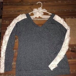 A’reve sweater with ruffled sleeves